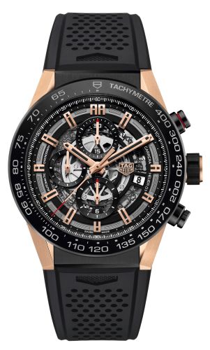 TAG Heuer Carrera Calibre Heuer 01 45 Rose Gold / Ceramic / Skeleton / Rubber